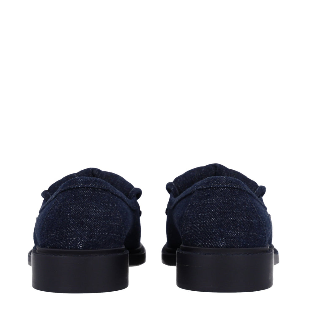 Denim CC Turnlock Loafers 39.5 Dark Blue