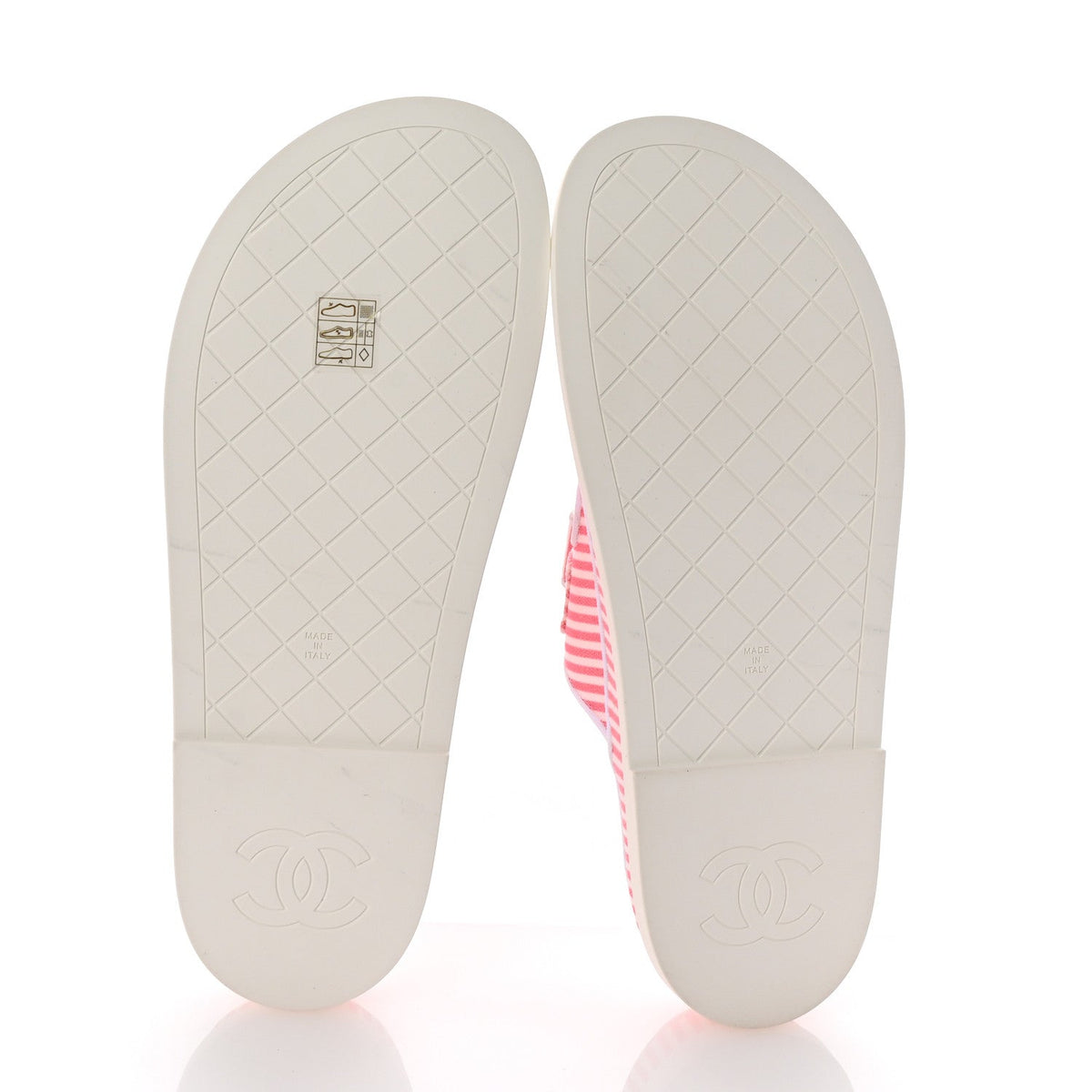 Printed Cotton Velcro Dad Flat Mules 41 White Pink
