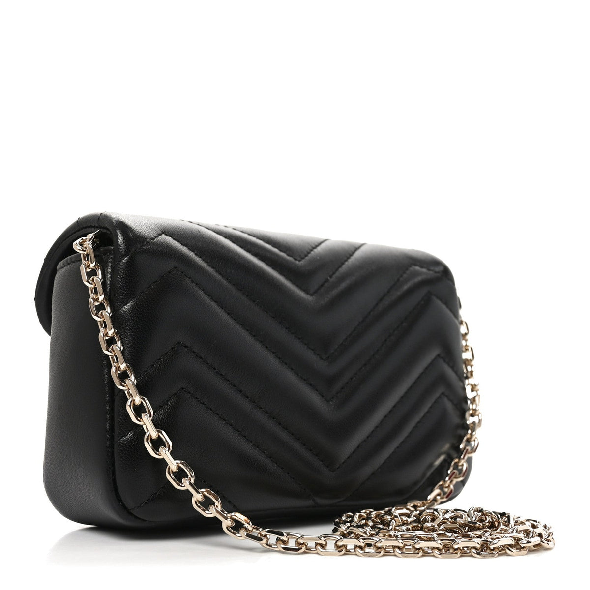 Lambskin Matelasse Mini GG Marmont Shoulder Bag Black