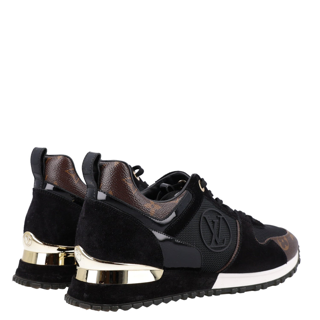 Suede Monogram Run Away Sneakers 38.5 Black