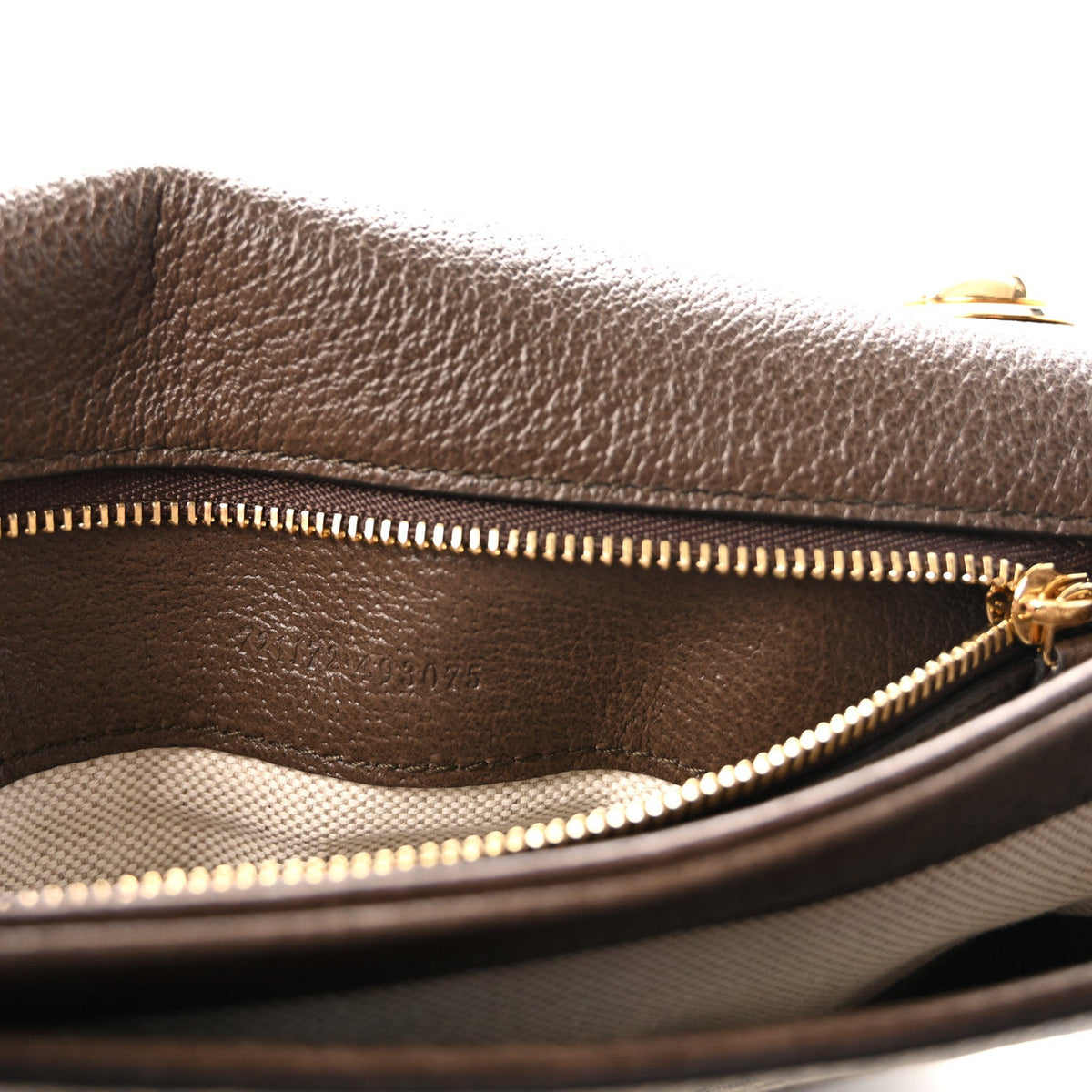 GG Supreme Monogram Textured Dollar Calfskin Web Medium Blondie Top Handle Shoulder Flap Bag Beige Ebony New Acero