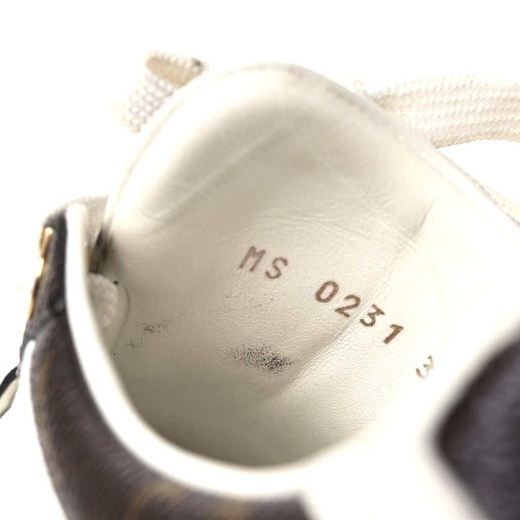 Calfskin Embossed Monogram Time Out Sneakers 36 White
