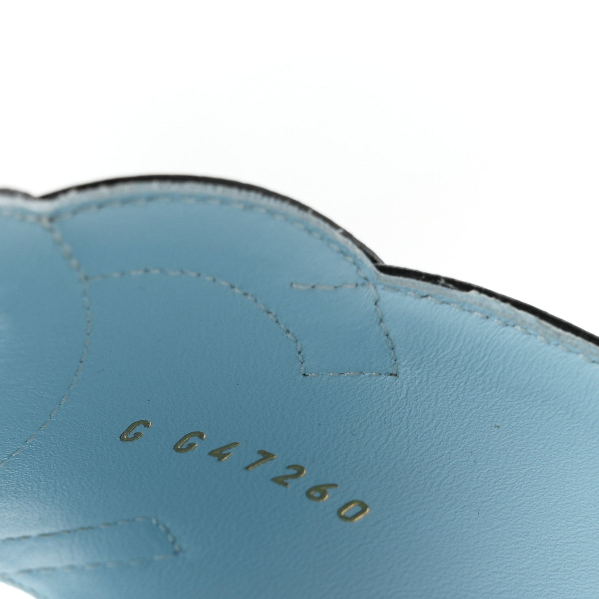 Lambskin CC Cutout Mules 41 Blue Black