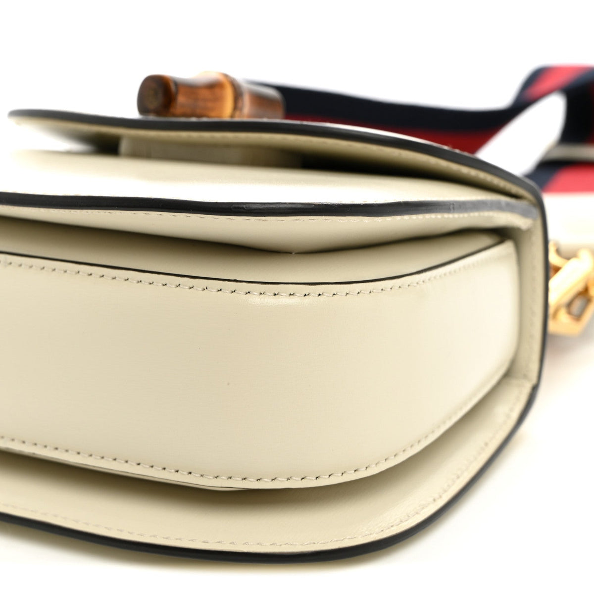 Boarded Dyana Lux Calfskin Web Mini Bamboo 1947 Top Handle Bag Mystic White