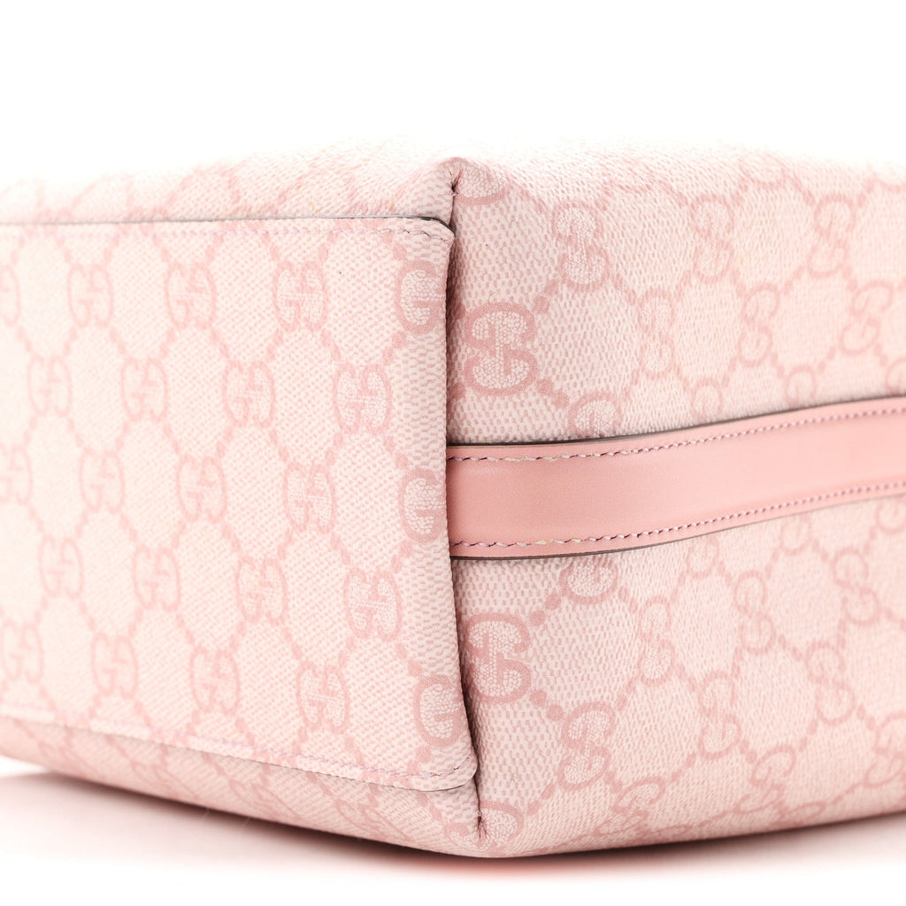 GG Supreme Monogram Emblem Mini Bucket Bag Pink