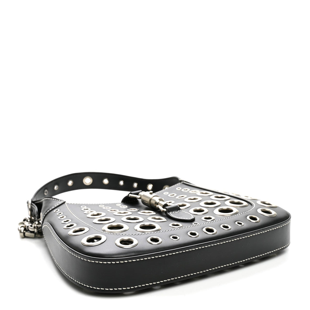 Calfskin Ha Ha Ha Jackie 1961 Eyelet Hobo Black