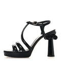 Patent Crumpled Calfskin Parthenon Platform Sandals 39.5 Black
