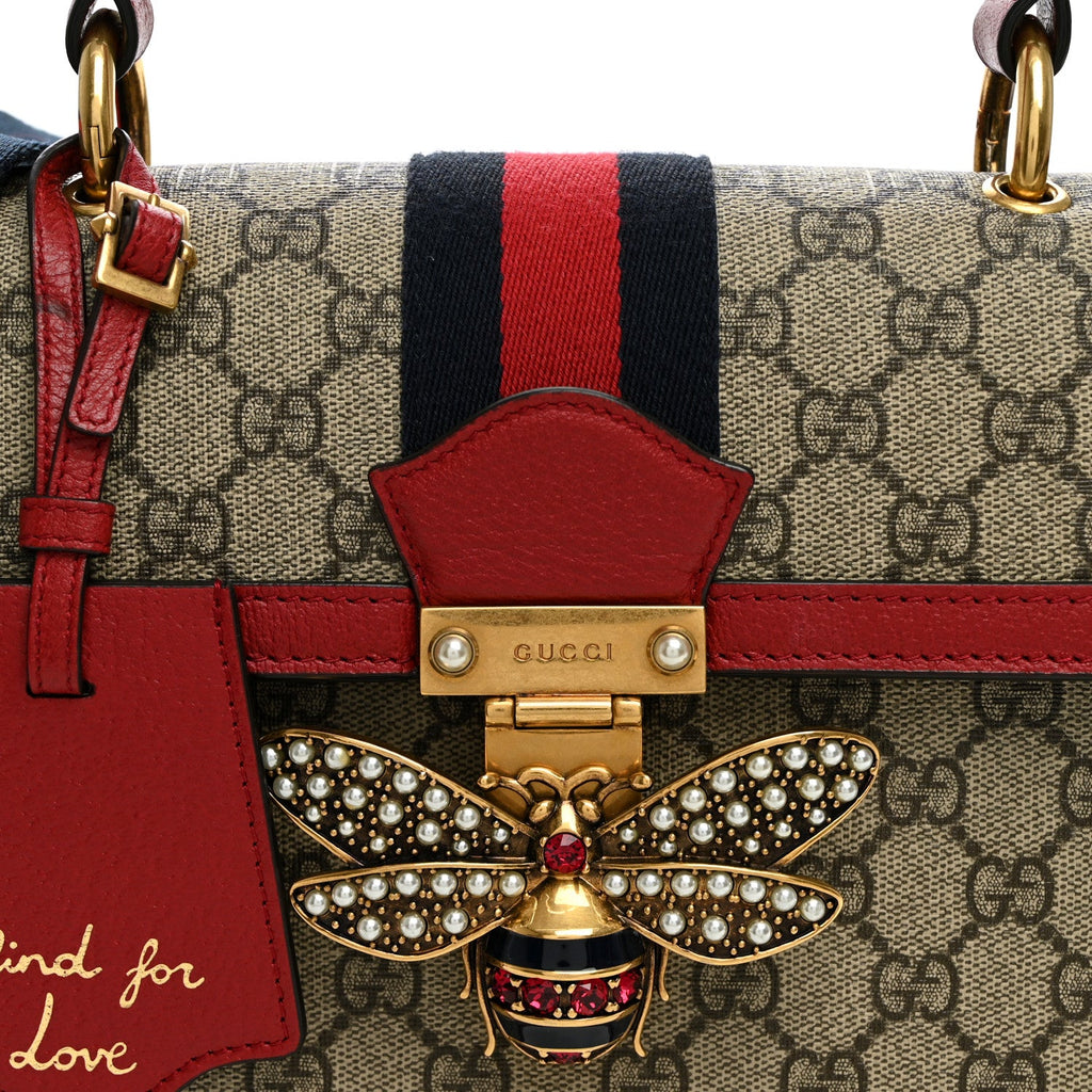 GG Supreme Monogram Small Queen Margaret Top Handle Bag Red