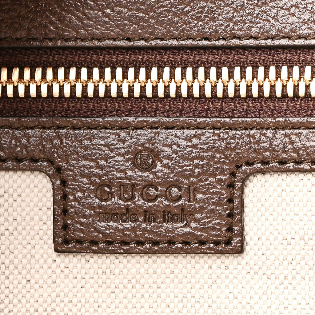 Monogram Jumbo GG Textured Dollar Calfskin Web Tote Bag Camel Ebony New Acero