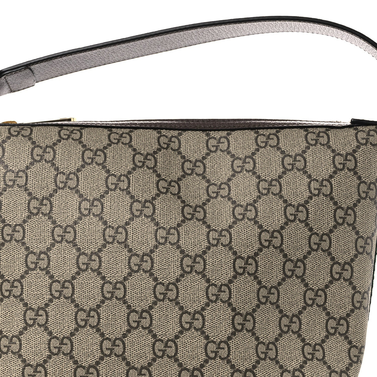 GG Supreme Monogram Textured Calfskin Web Super Mini Ophidia Shoulder Bag Beige Ebony New Acero