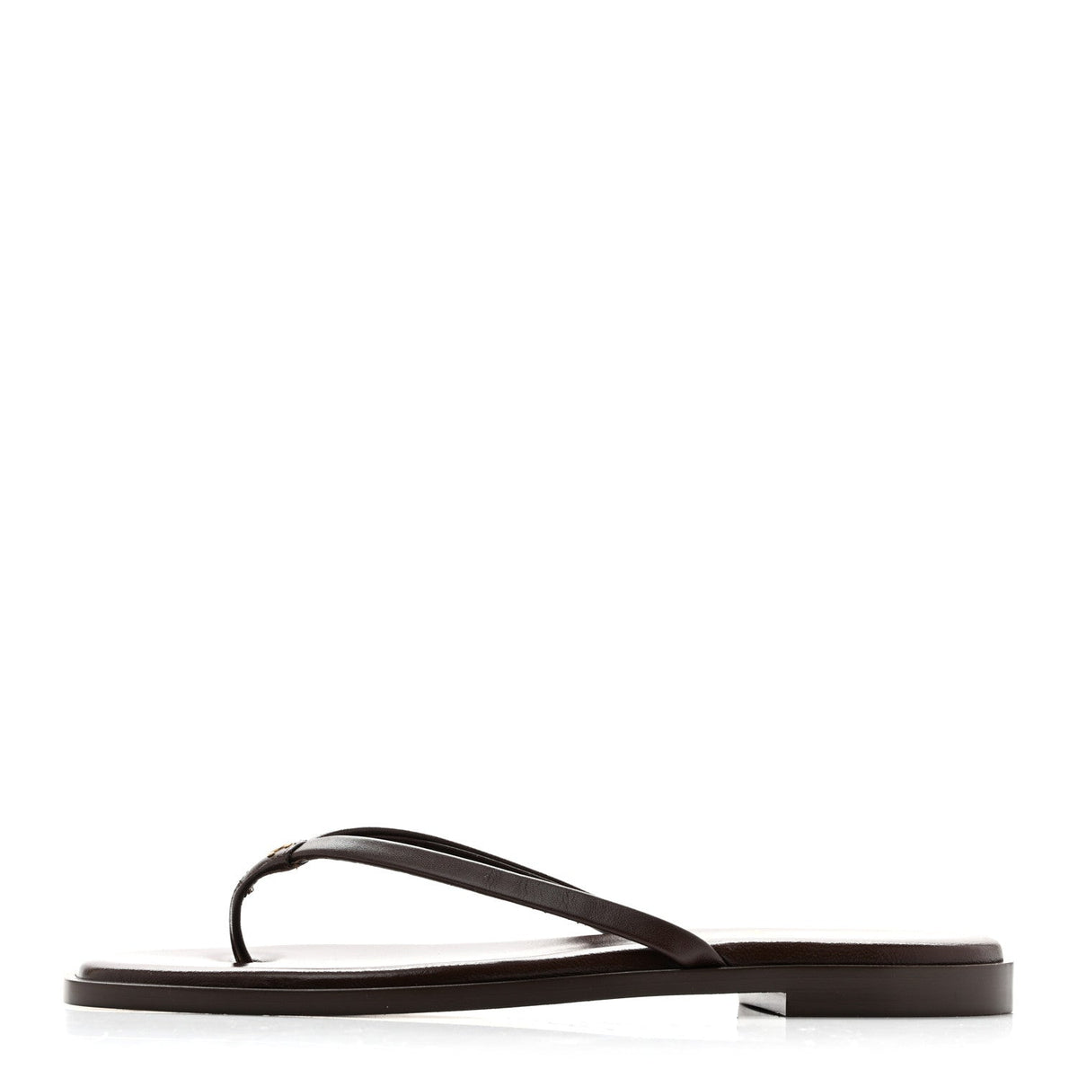 Goatskin Times Square Thong Sandals 39 Brown