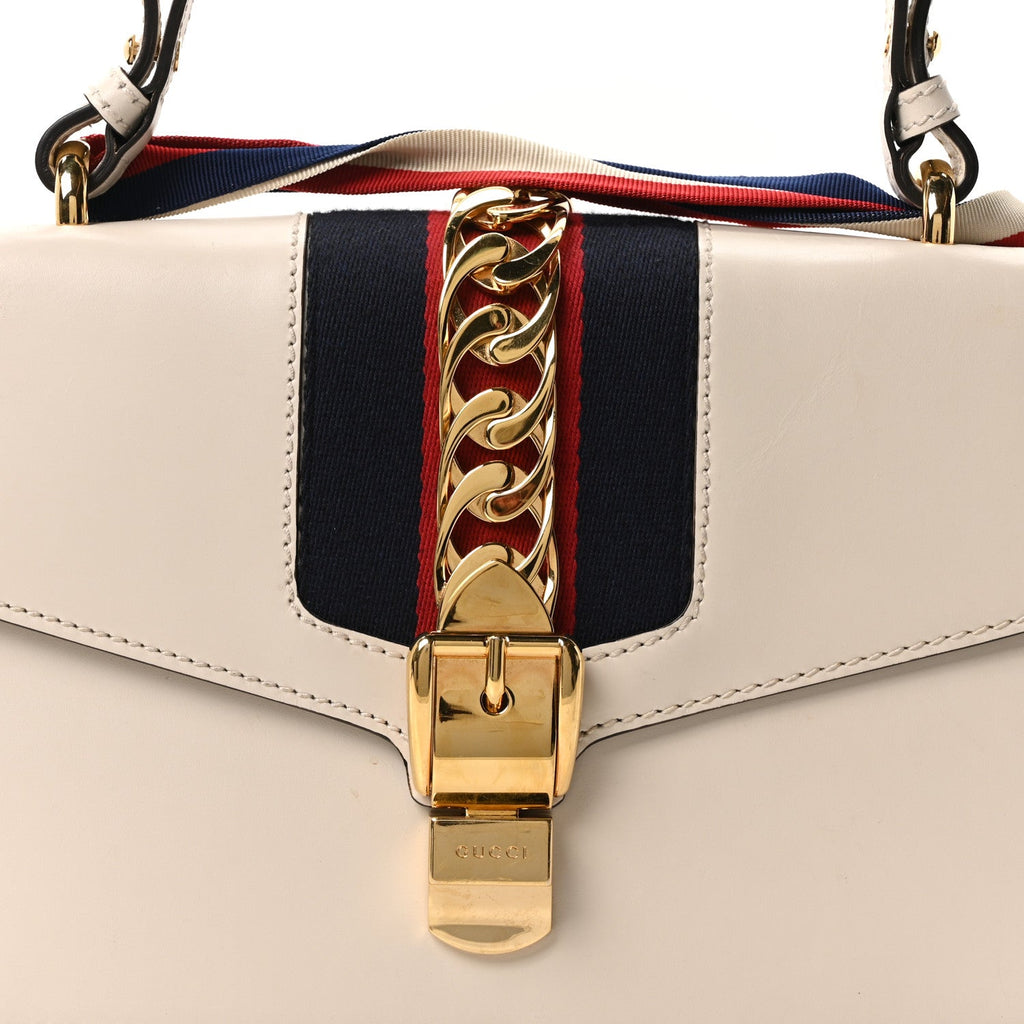 Calfskin Small Sylvie Shoulder Bag Off White