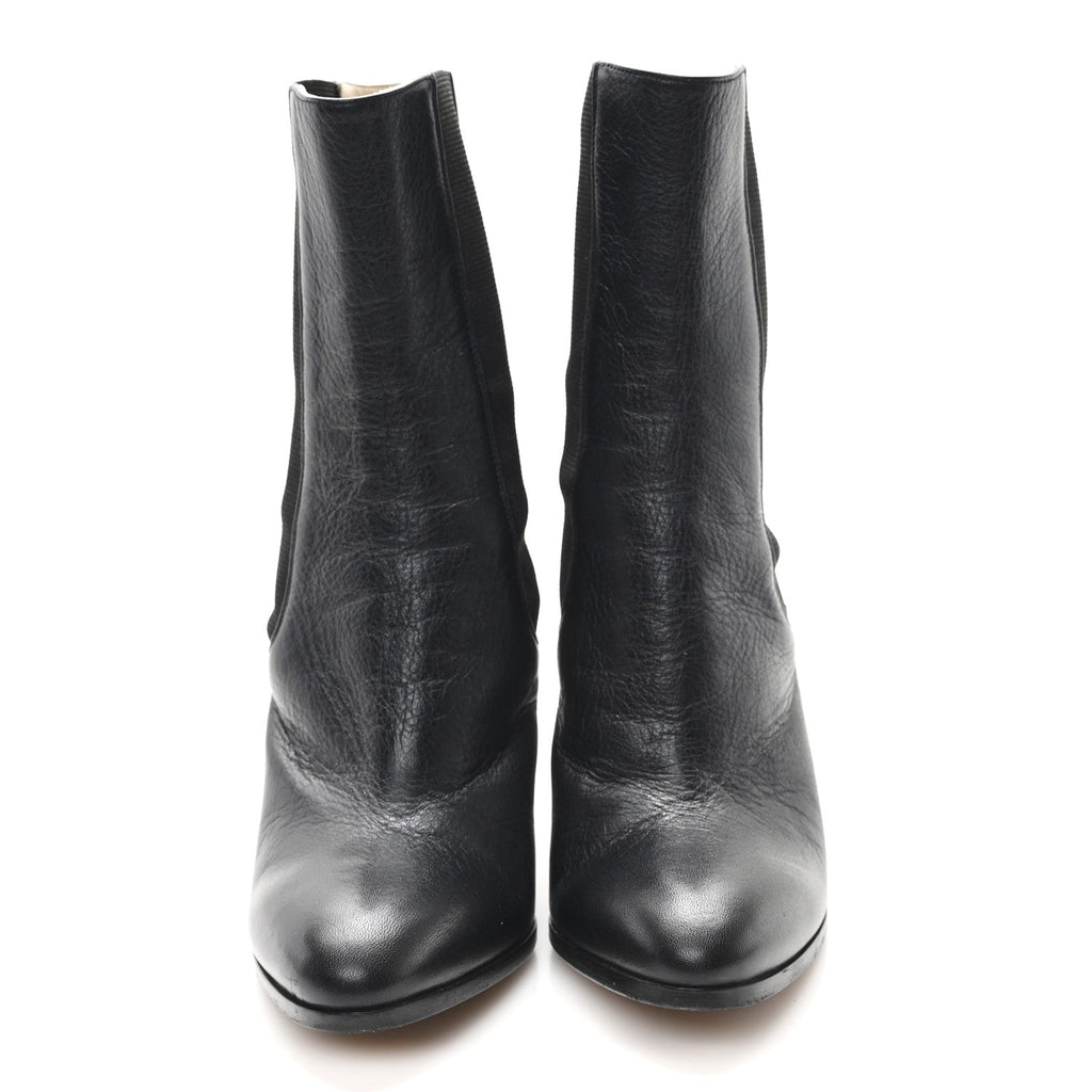 Calfskin Interlocking CC Calf Boots 38.5 Black