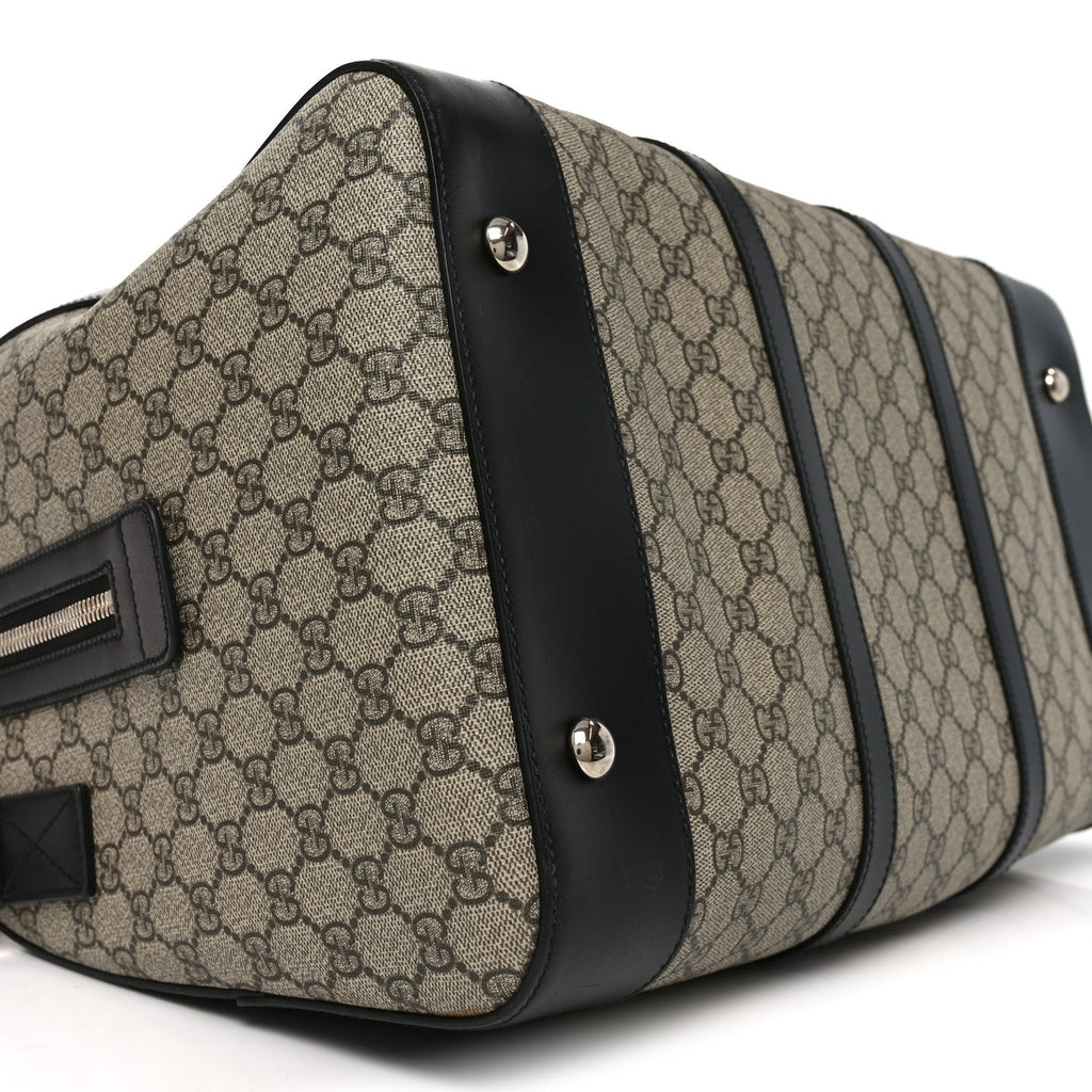 GG Supreme Monogram Selleria Calfskin Medium Duffle Beige Ebony Black