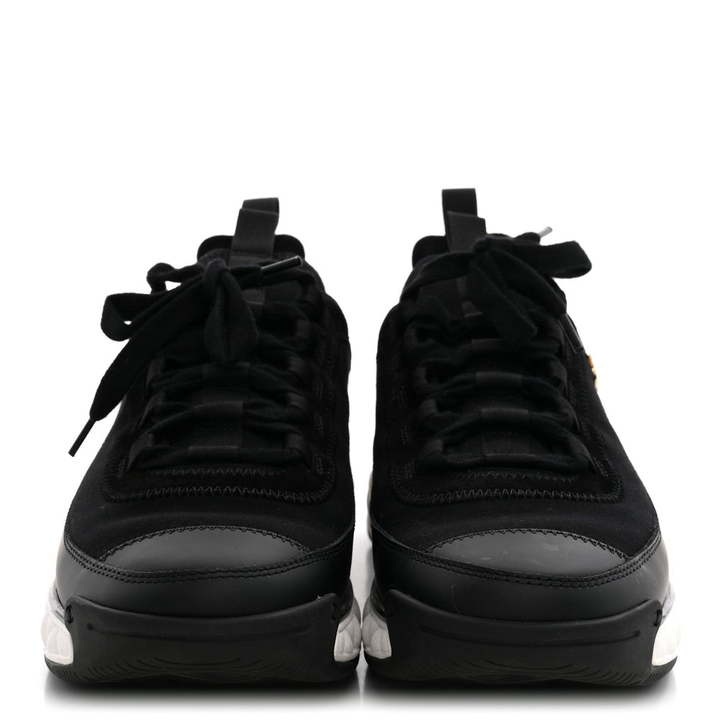 Velvet Calfskin Mixed Fibers CC Sneakers 40 Black