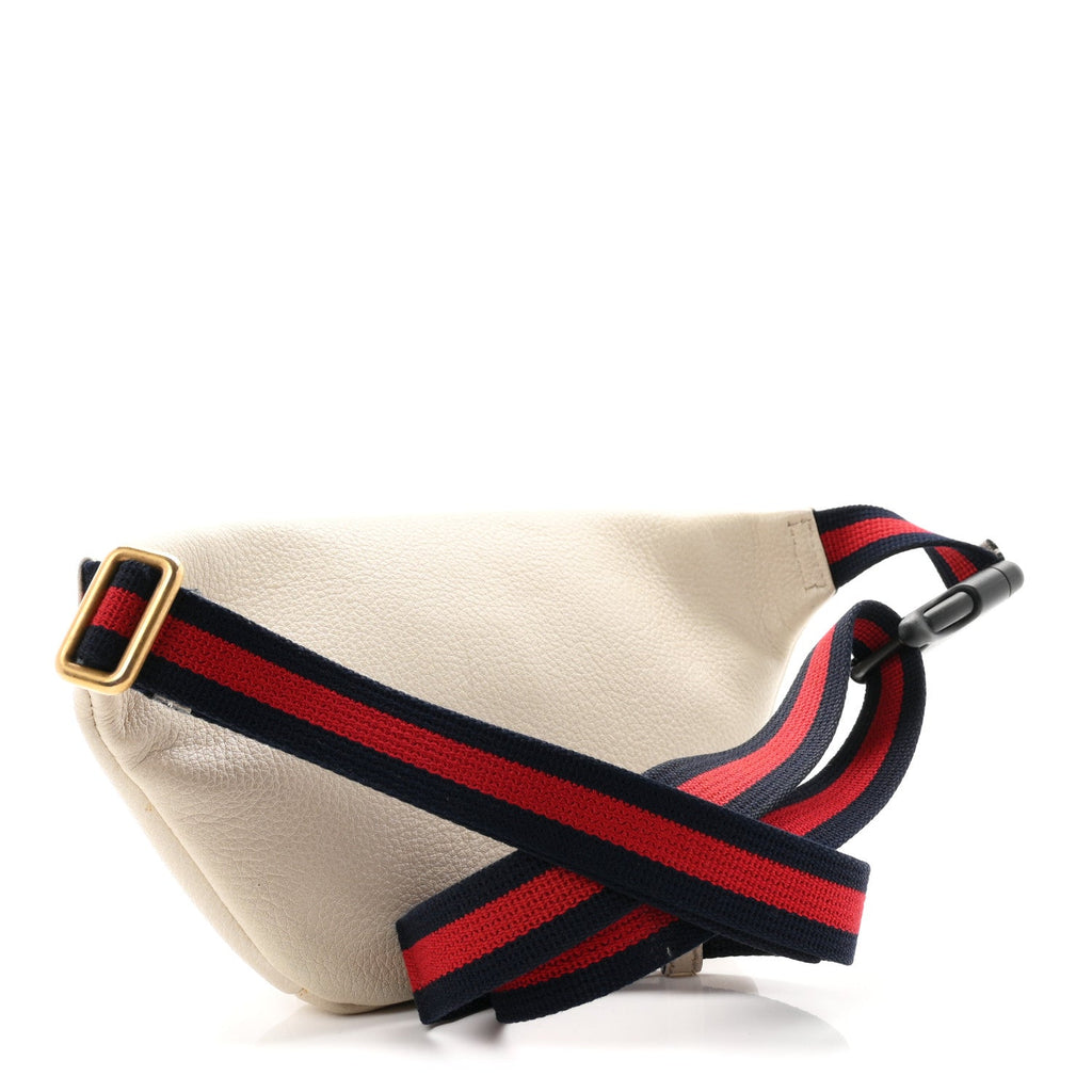 Grained Calfskin Small Logo Belt Bag White