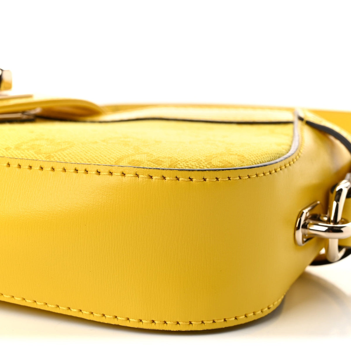 Calfskin Monogram Mini Moon Side Shoulder Bag Yellow