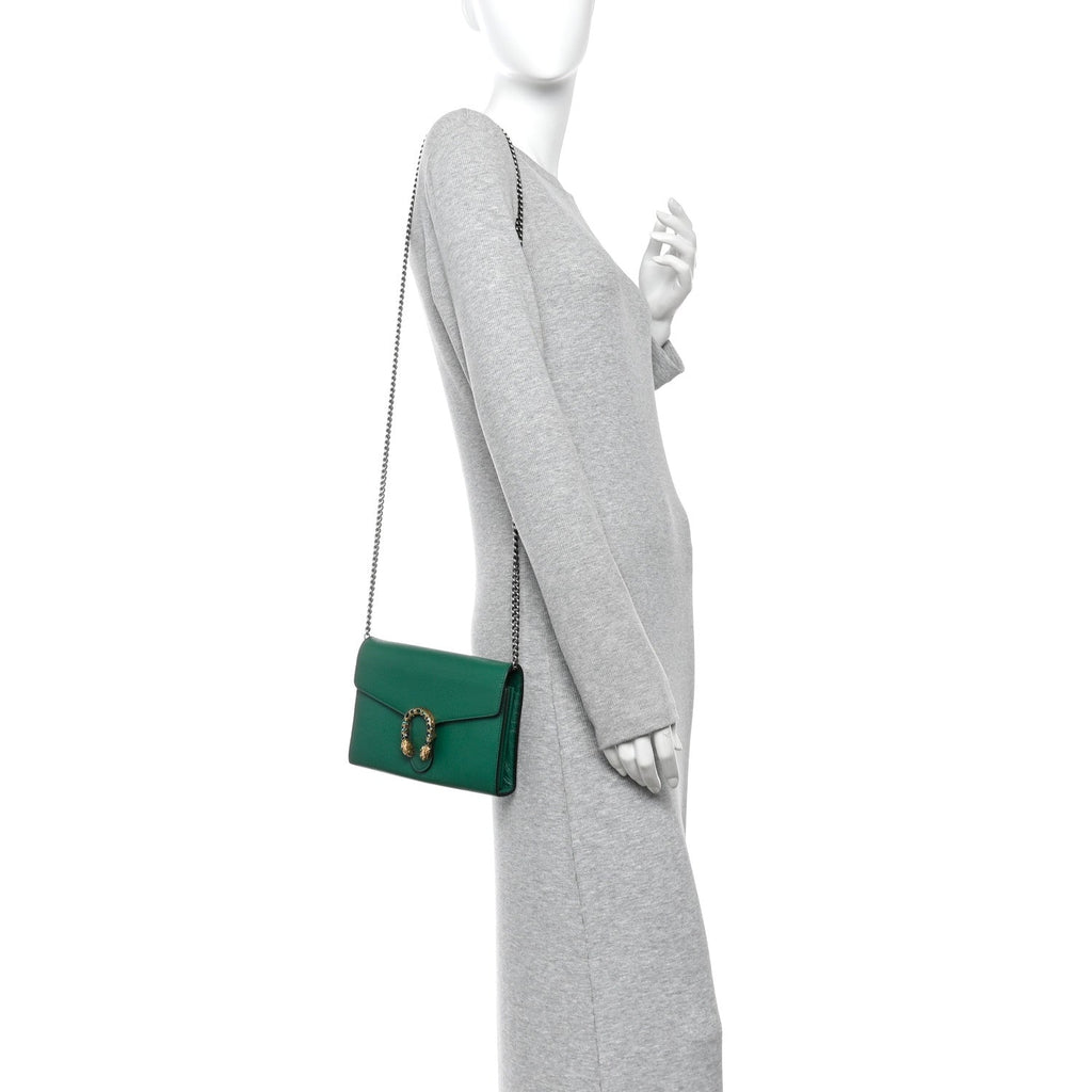 Calfskin Mini Dionysus Chain Wallet Emerald