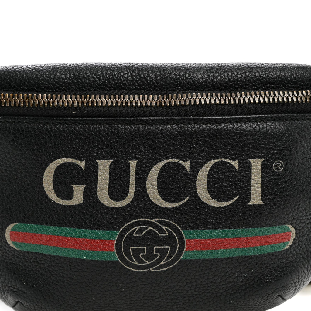 Grained Calfskin Small Logo Belt Bag Black