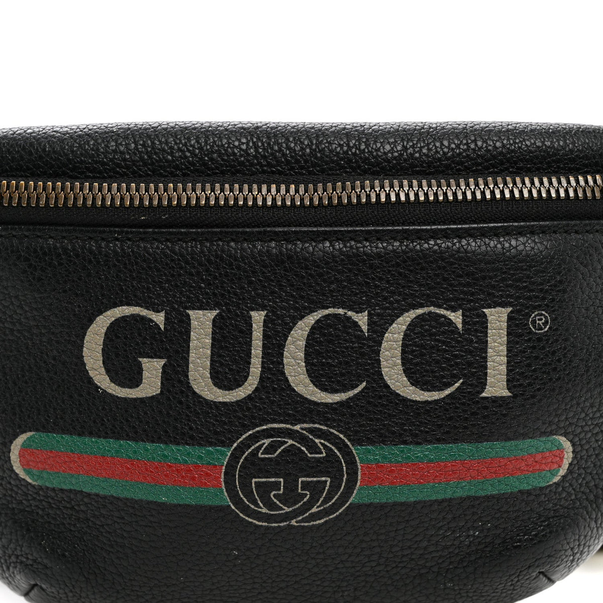 Grained Calfskin Small Logo Belt Bag Black