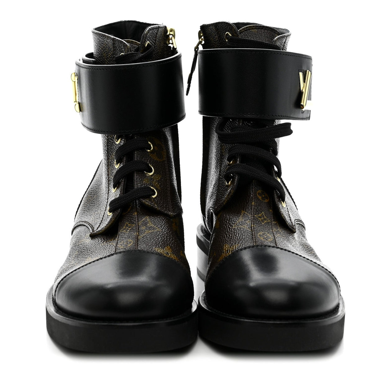 Calfskin Monogram Wonderland Flat Ranger Boots 39 Black