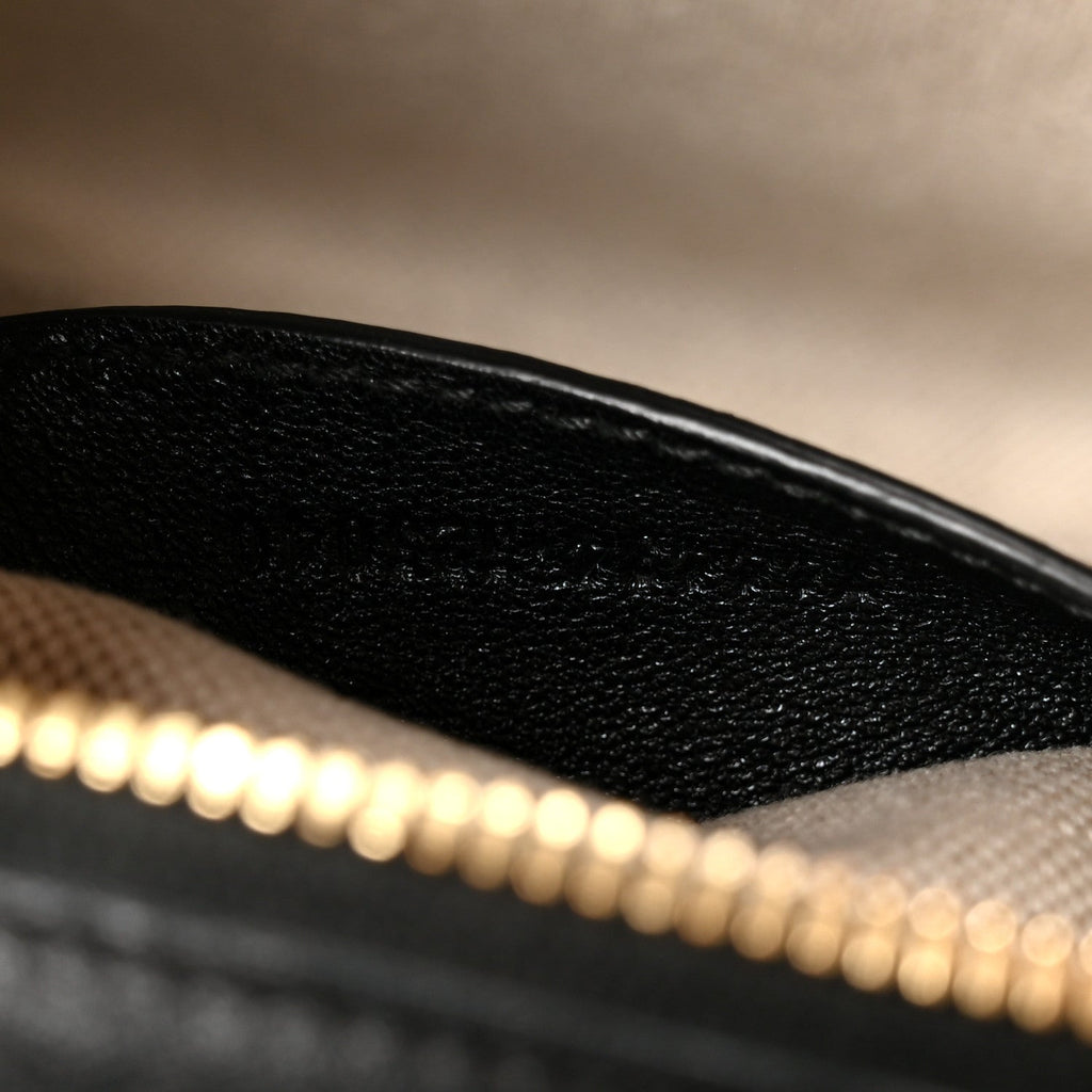Sakai Be Green Calfskin Diagonal Stitched Blondie Top Handle Bag Black