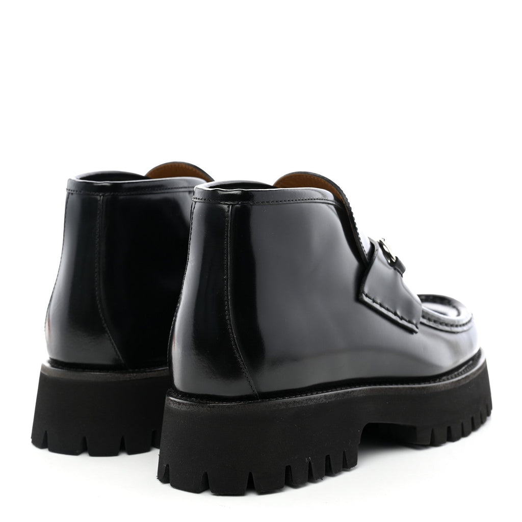 Cordovan Lux Womens Horsebit Platform Ankle Boots 38.5 Black
