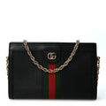Calfskin GG Web Small Ophidia Chain Shoulder Bag Black