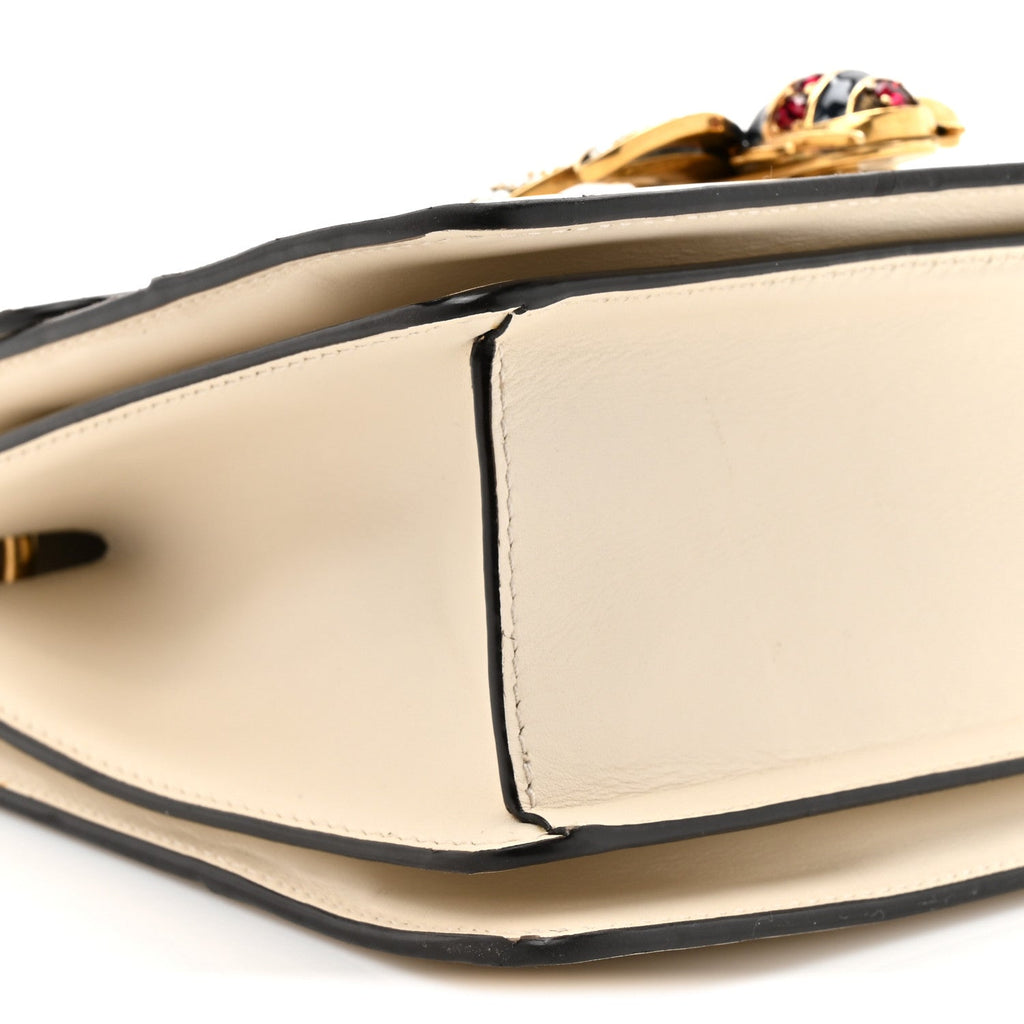 Calfskin Sylvie Web Small Queen Margaret Top Handle Bag White