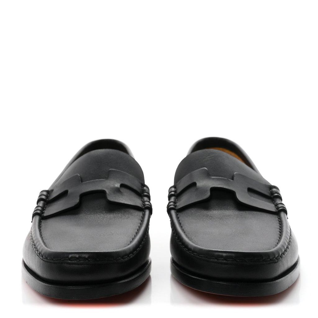 Calfskin Mens Kennedy Loafers 40.5 Black