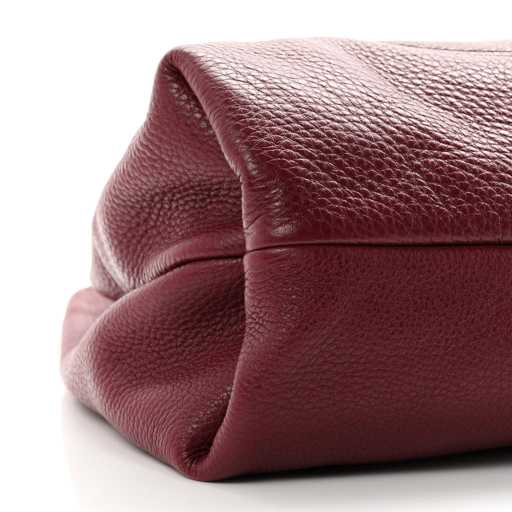 Grained Calfskin Softbit Maxi Shoulder Bag Rosso Ancora Red