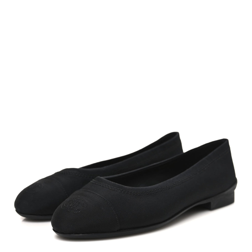 Grosgrain Cap Toe Uniform Ballerina Flats 36.5 Black