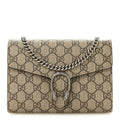 GG Supreme Monogram Mini Dionysus Chain Wallet Beige Vulcanic Red