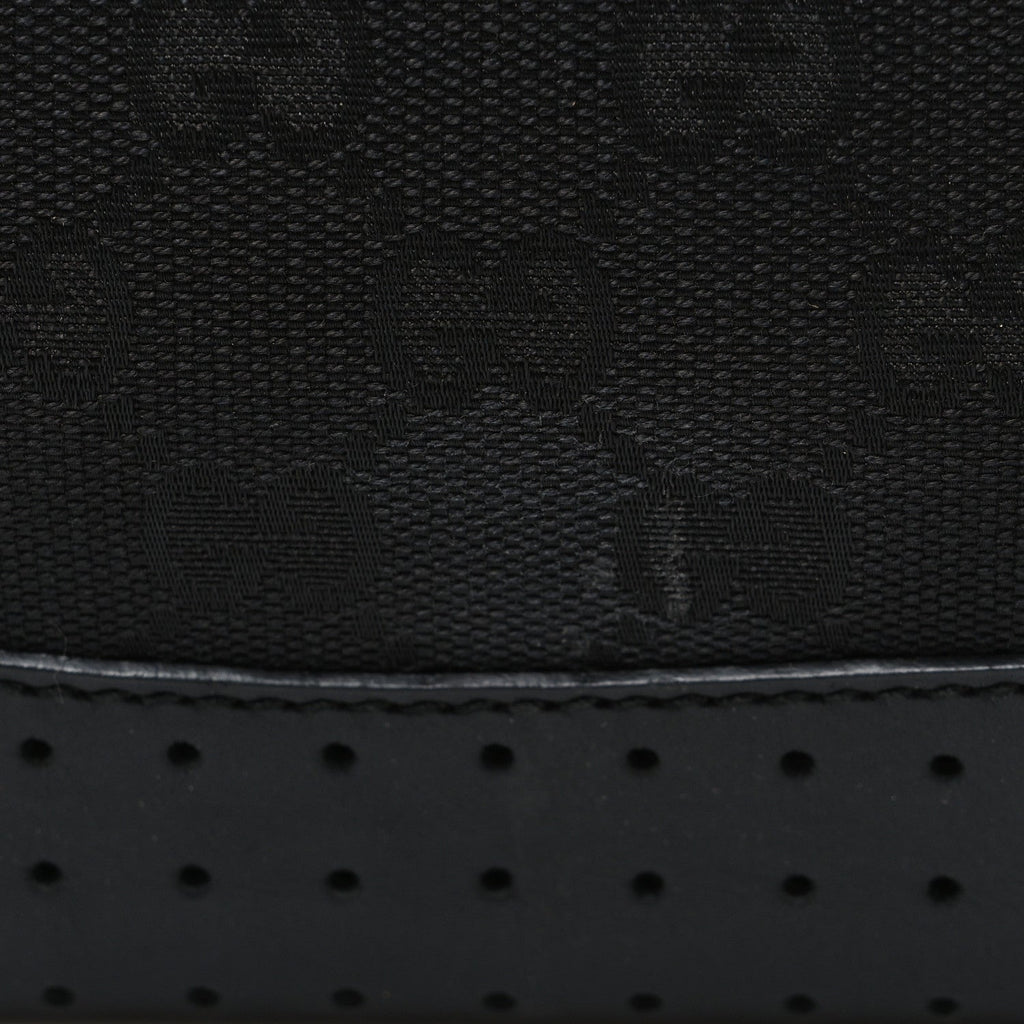 Monogram Calfskin Perforated Medium Flat Messenger Bag Black