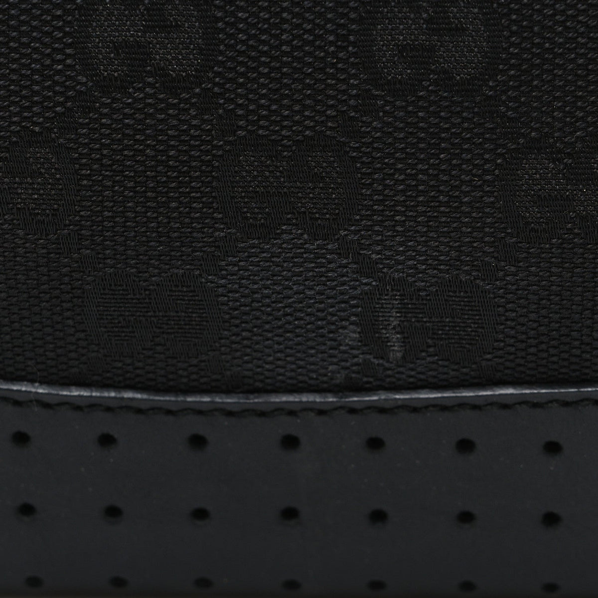Monogram Calfskin Perforated Medium Flat Messenger Bag Black