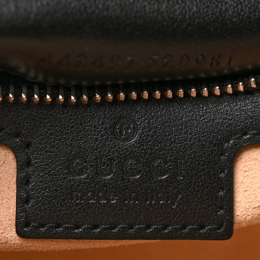 Calfskin Matelasse Aria Small GG Marmont Shoulder Bag Black