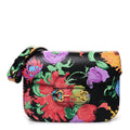 X KEN SCOTT New Shangai Calfskin Jenny Floral Print Horsebit 1955 Shoulder Bag Black Pink