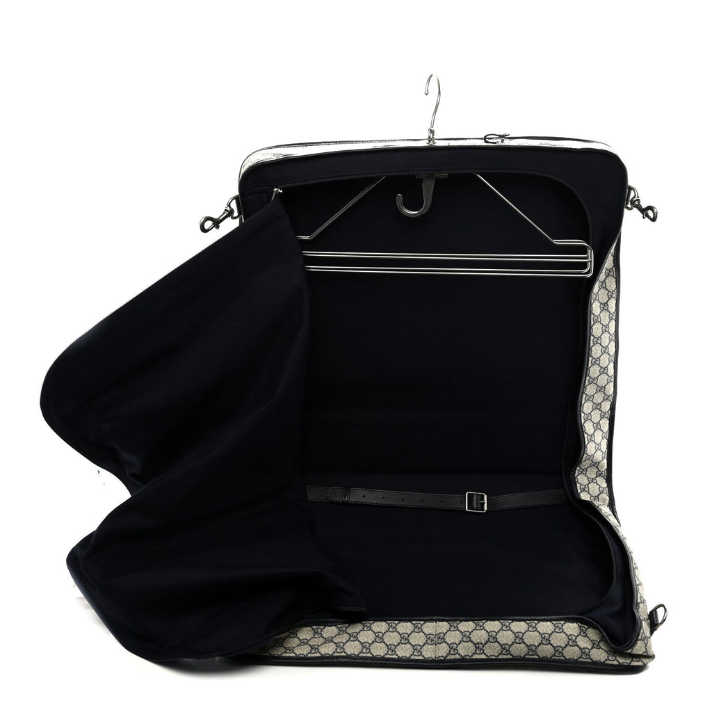 GG Supreme Monogram Web Savoy Garment Bag Beige Blue
