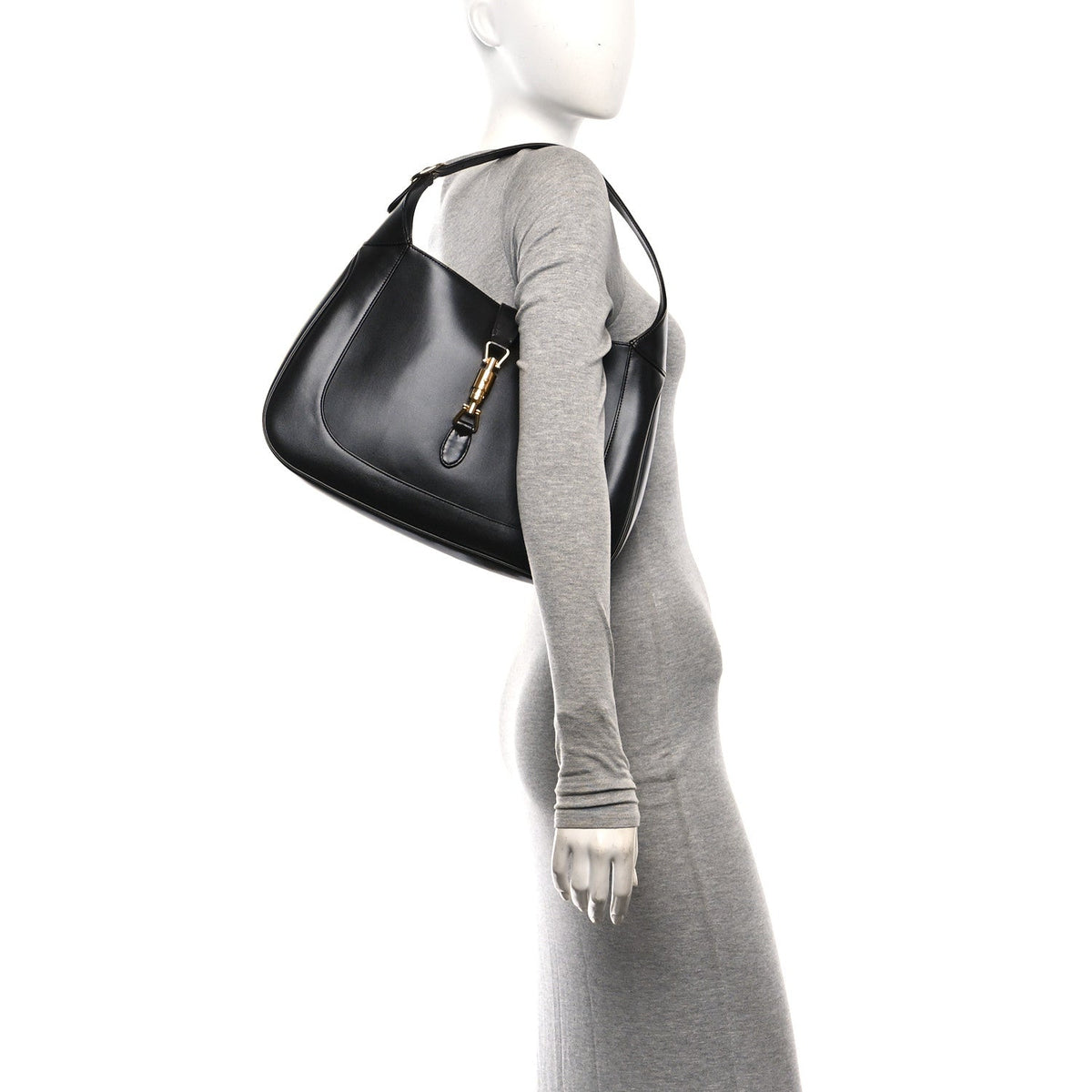 Boarded Dyana Lux Calfskin Medium Jackie 1961 Hobo Black