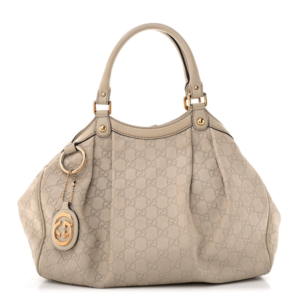Guccissima Medium Sukey Tote Mystic White