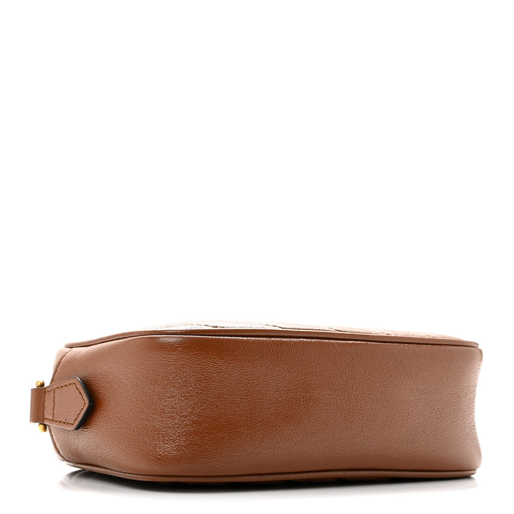 Glazed Calfskin Matelasse Diagonal Mini GG Marmont Chain Shoulder Bag Cuir