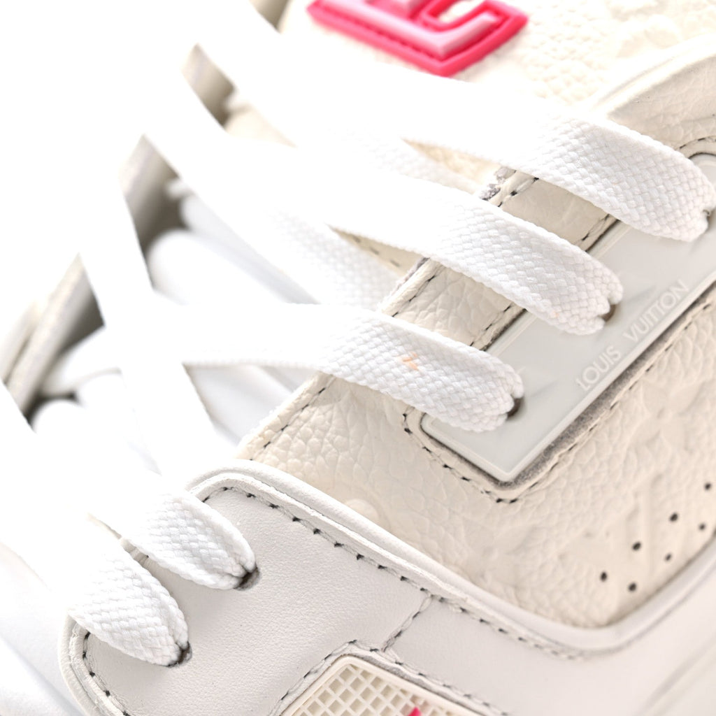 LV X TM Embossed Monogram Cherry Blossom LV Trainer Sneakers 41 White