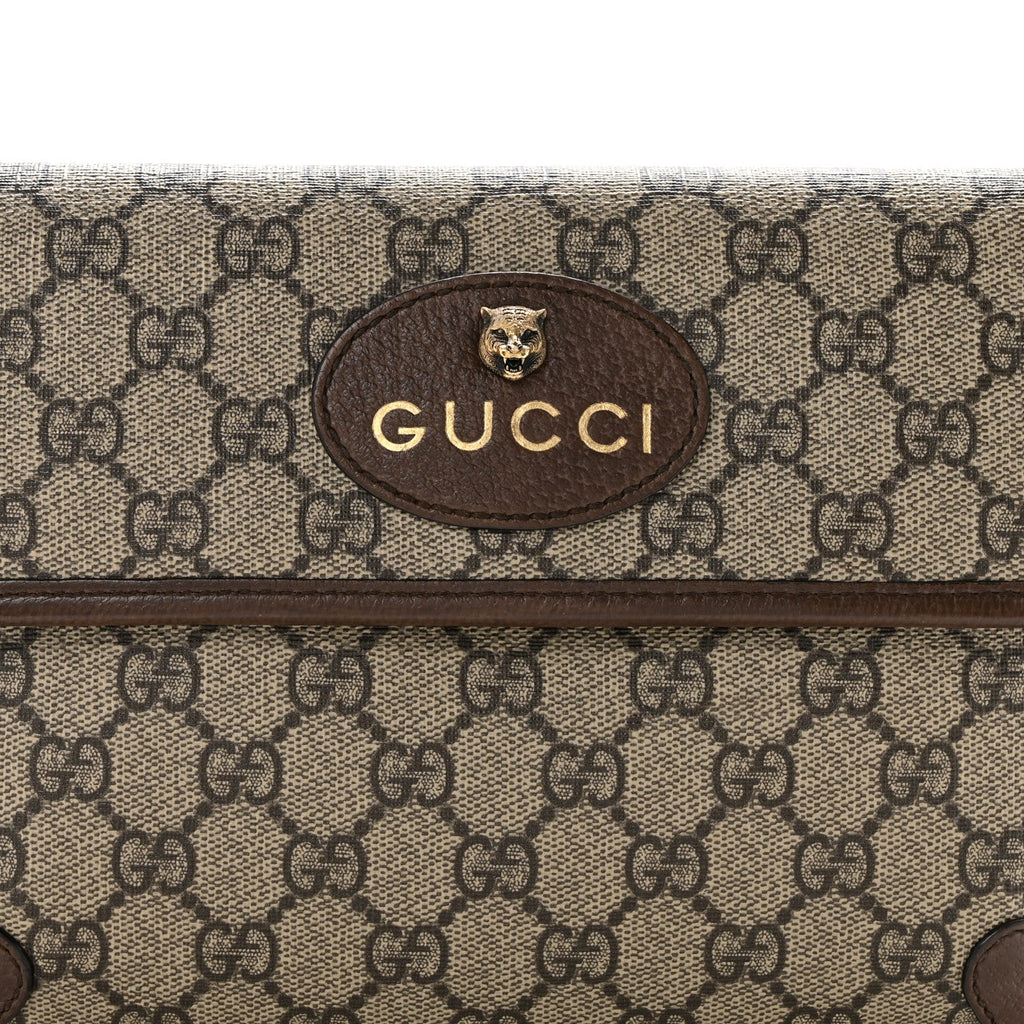 GG Supreme Monogram Neo Vintage Web Belt Bag Brown