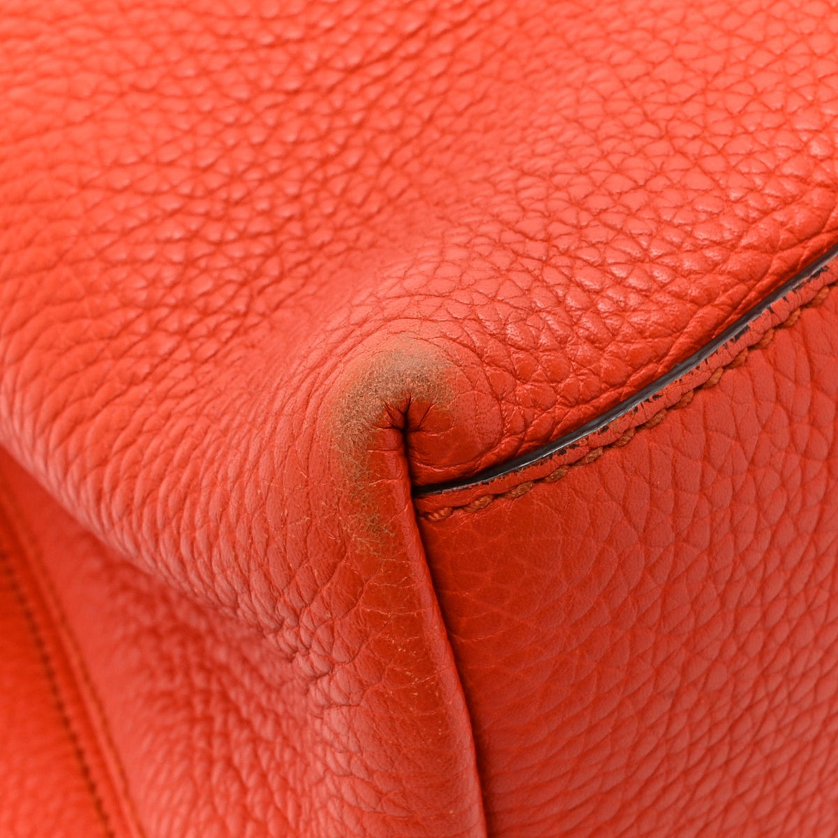 Pebbled Calfskin Medium Soho Chain Shoulder Bag Sun Orange