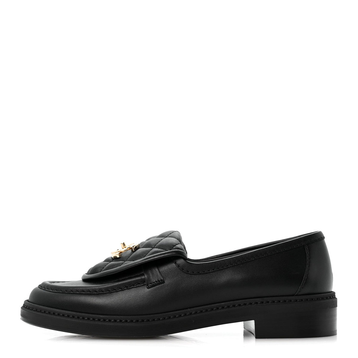Lambskin Quilted CC Turnlock Loafers 37.5 Black