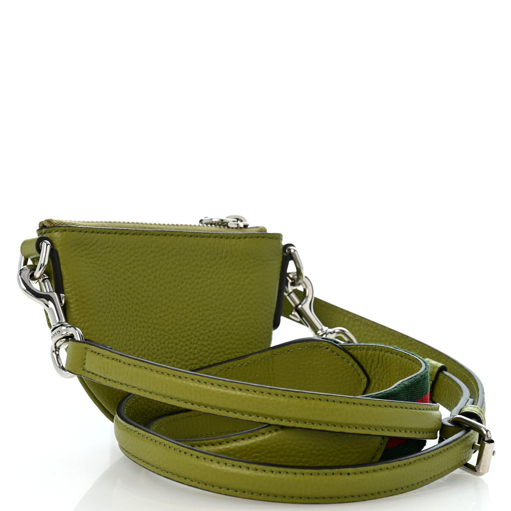 Pebbled Calfskin Mini B Shoulder Bag Olive Green