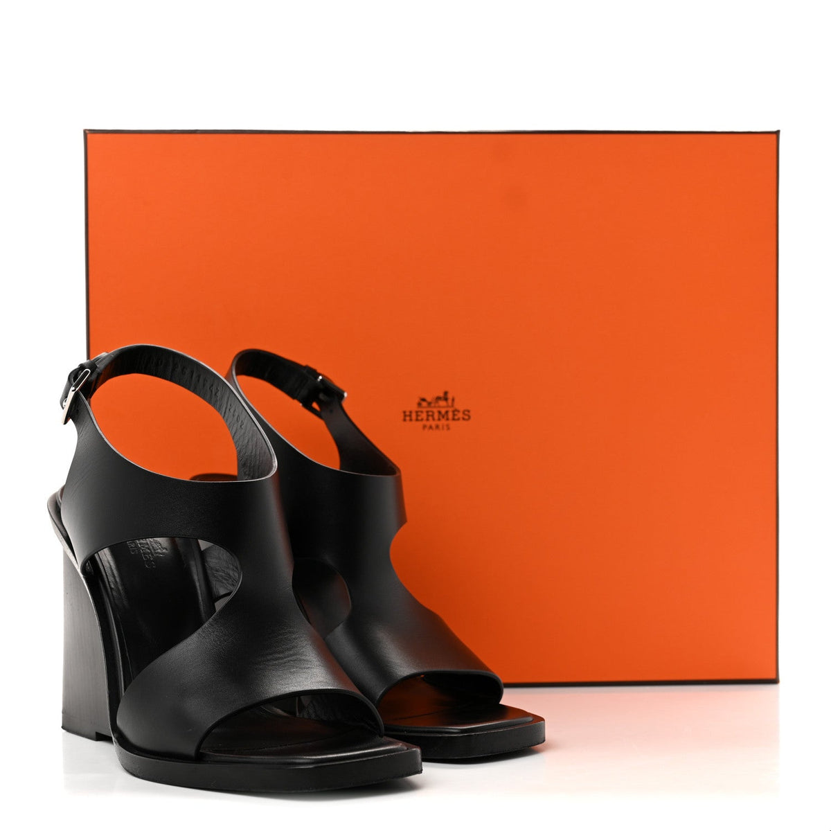 Calfskin Kalya 100 Sandals 39 Black