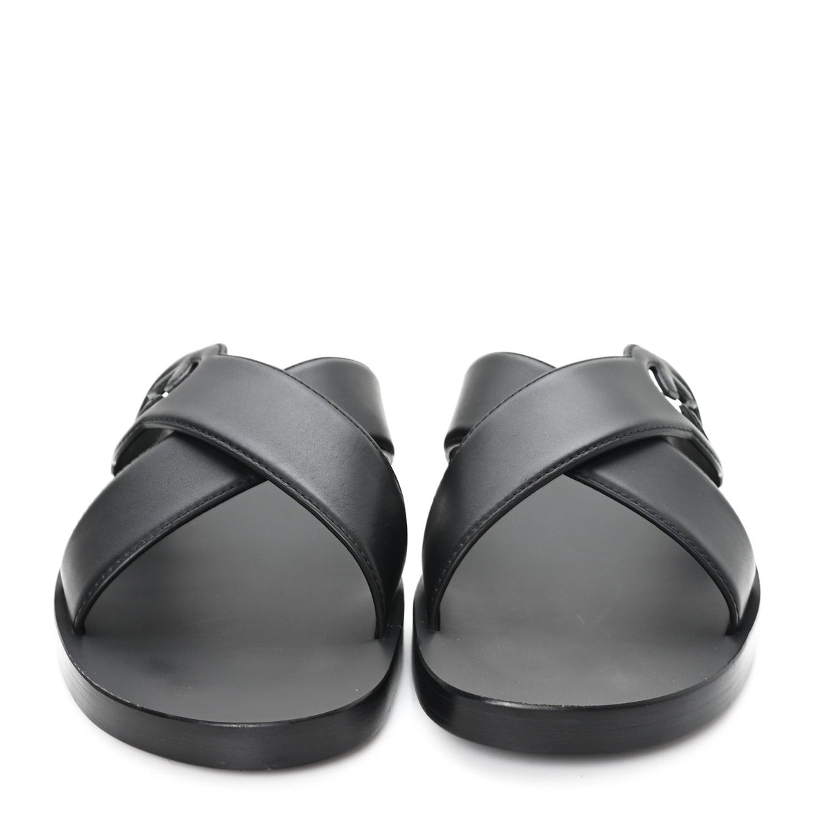 Cosmos Softy Calfskin Interlocking G Sandals 12 Black