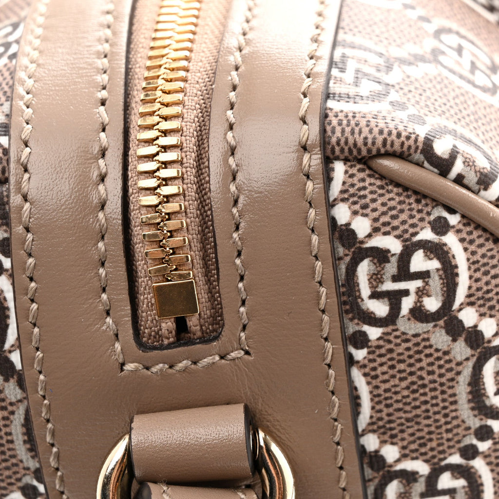 GG Shadow Monogram Top Handle Bowler Bag Rocky Ebony Grey White Rocky