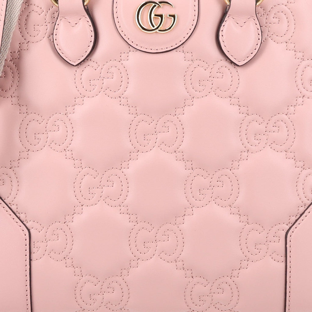 Calfskin GG Matelasse Mini Top Handle Bag Perfect Pink